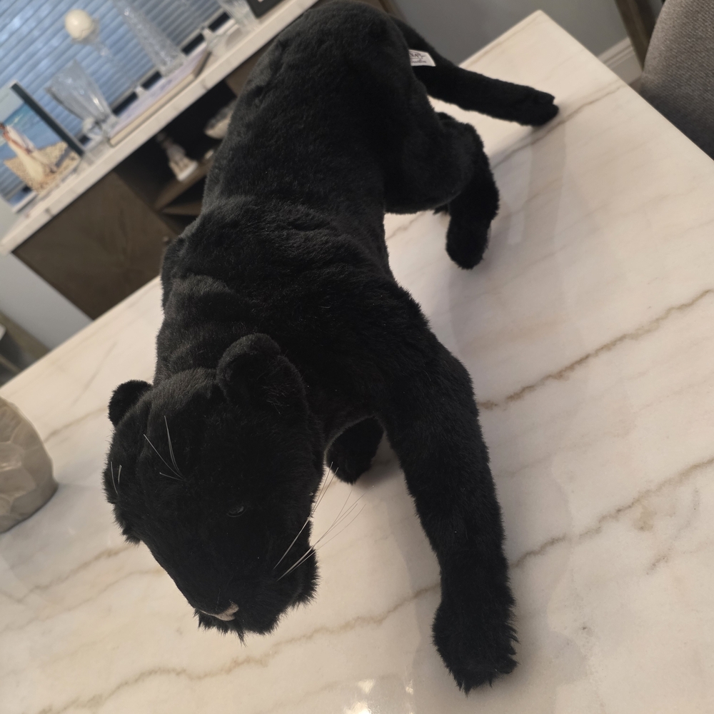 Black Plush Panther Stuffed Animal By HANSA CREATIONS